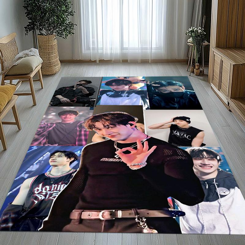 Bang Chan Kpop Stray Kids Tappeto Area Antiscivolo per Soggiorno Tappeto Morbido per Camera da Letto Stanza dei Giochi dei Bambini Divano,Zerbino Decorazione per la Casa Regalo