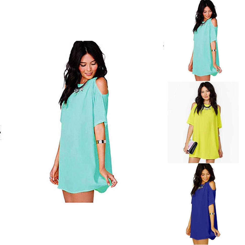 No Ip Included Polyester Short Sleeve Off Shoulder Dress For Casual Summer Wear