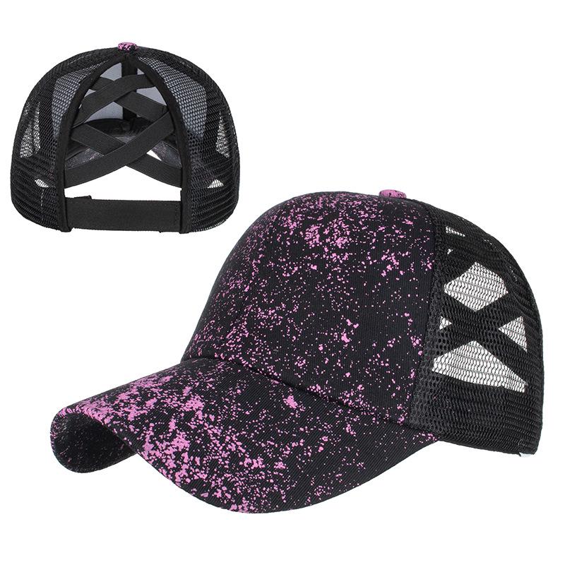 Elastic Mesh Ponytail Baseball Cap - Duckbill Sun Hat