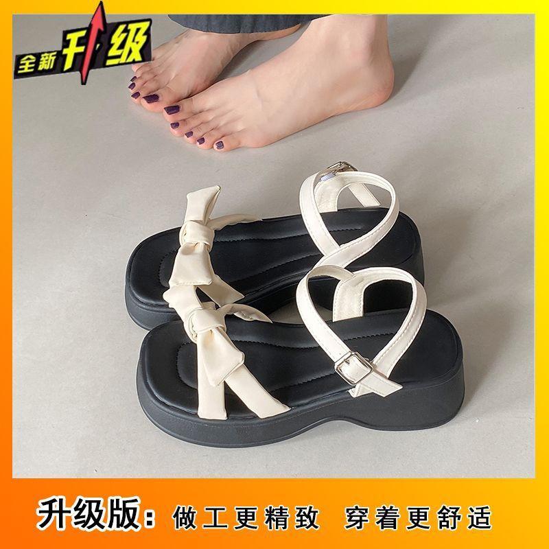 Super fire retro fashion versatile retro platform beautiful seaside beach sandals 2025 summer new women's sandals