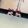 Simple Elegant Red Horse Earrings Korean Cute Sweet New Year's Red Earrings Ear Studs Jewelry Accessories New Year Gifts