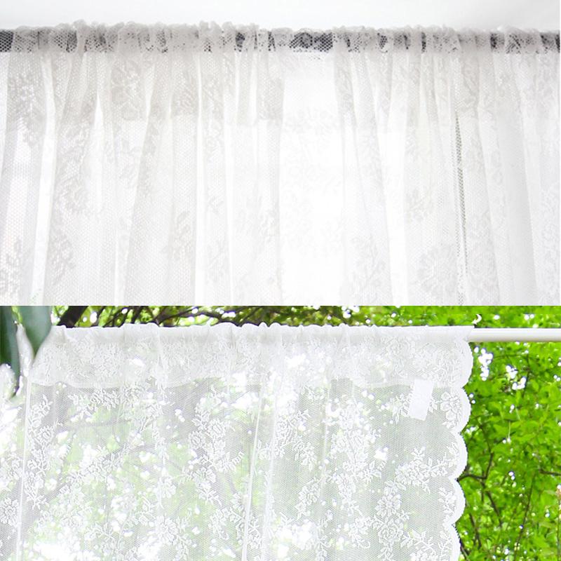 Pastoral White Tulle Sheer Window Curtains French Lace Curtain Voile Fabric Drapes Door Curtain Breathable Bedroom Home Decor