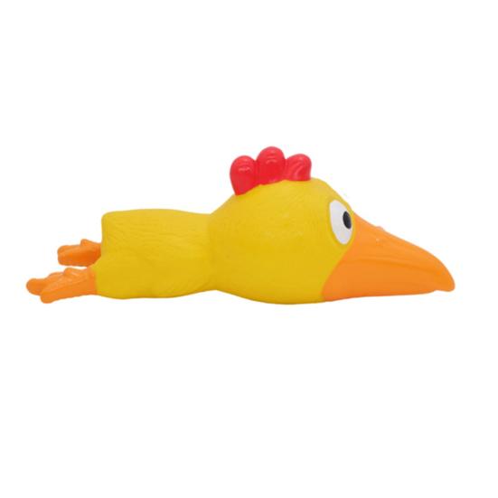 Jouet Chien Poulet à Grande Tête Jouet à Mâcher en Latex pour Mâcheurs Agressifs Siffleur Résistant aux Morsures Amusant Interactif pour Chiens Moyens et Grands