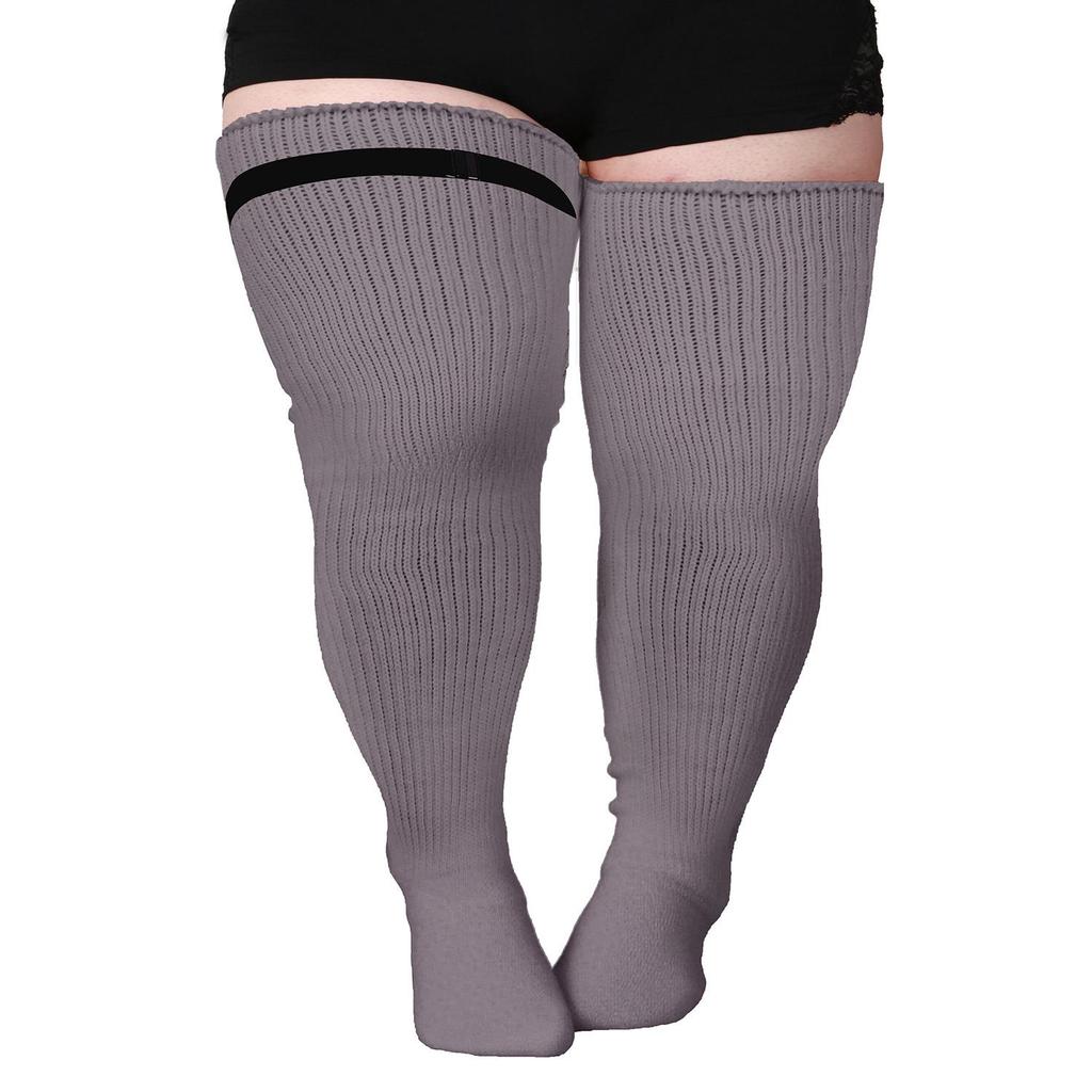 Plus Size Women's Compression Knee-High Socks - Extra Thick Over-the-Knee for Autumn/Winter