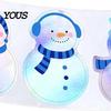 Self-adhesive Coated Paper Labels 500PCS Shiny Snowman Stickers, Waterproof Self Adhesive Labels, Round Roll of 500 Christmas Tags Decorative