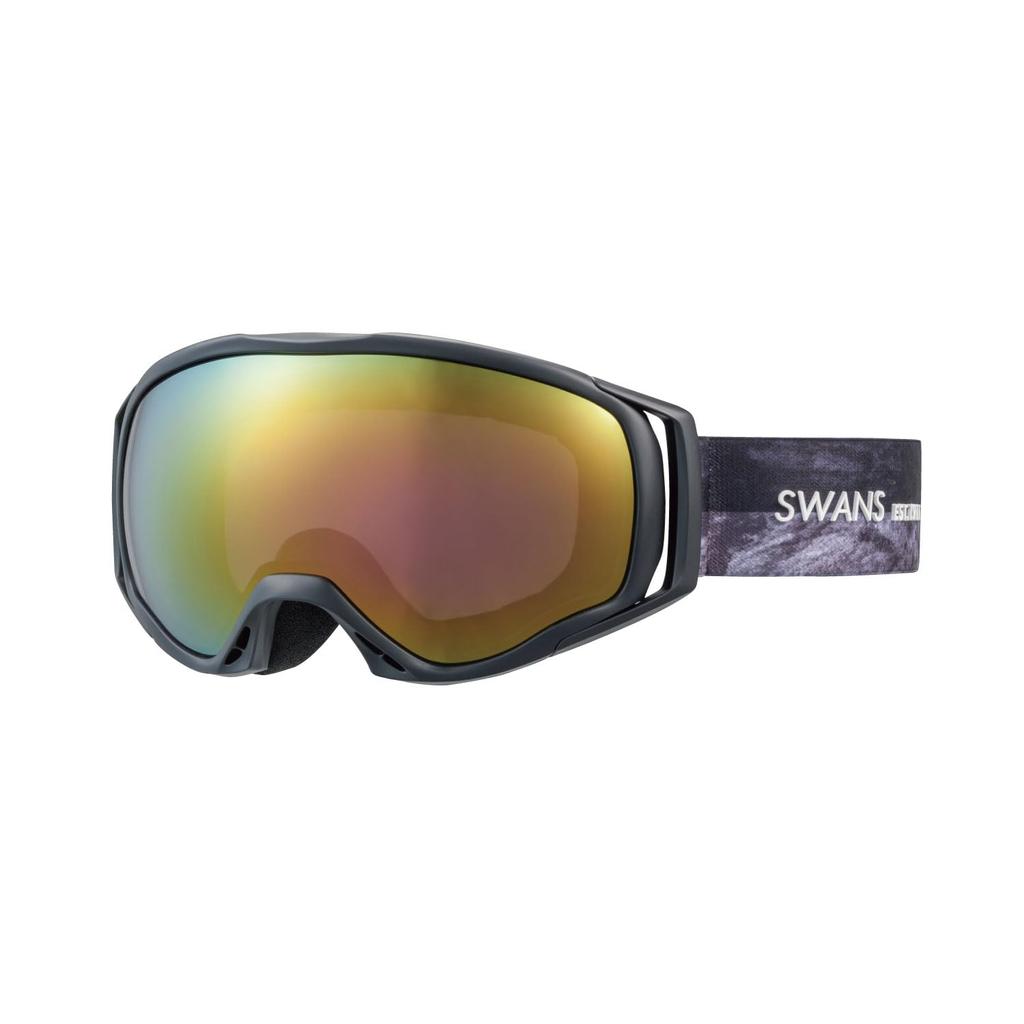 [SWANS] Snow Goggles 060-MDHS P1 SMBK Red Mirror x Gray Ski Snowboard Anti-Fog UV Protection Mirror Lens Free Size