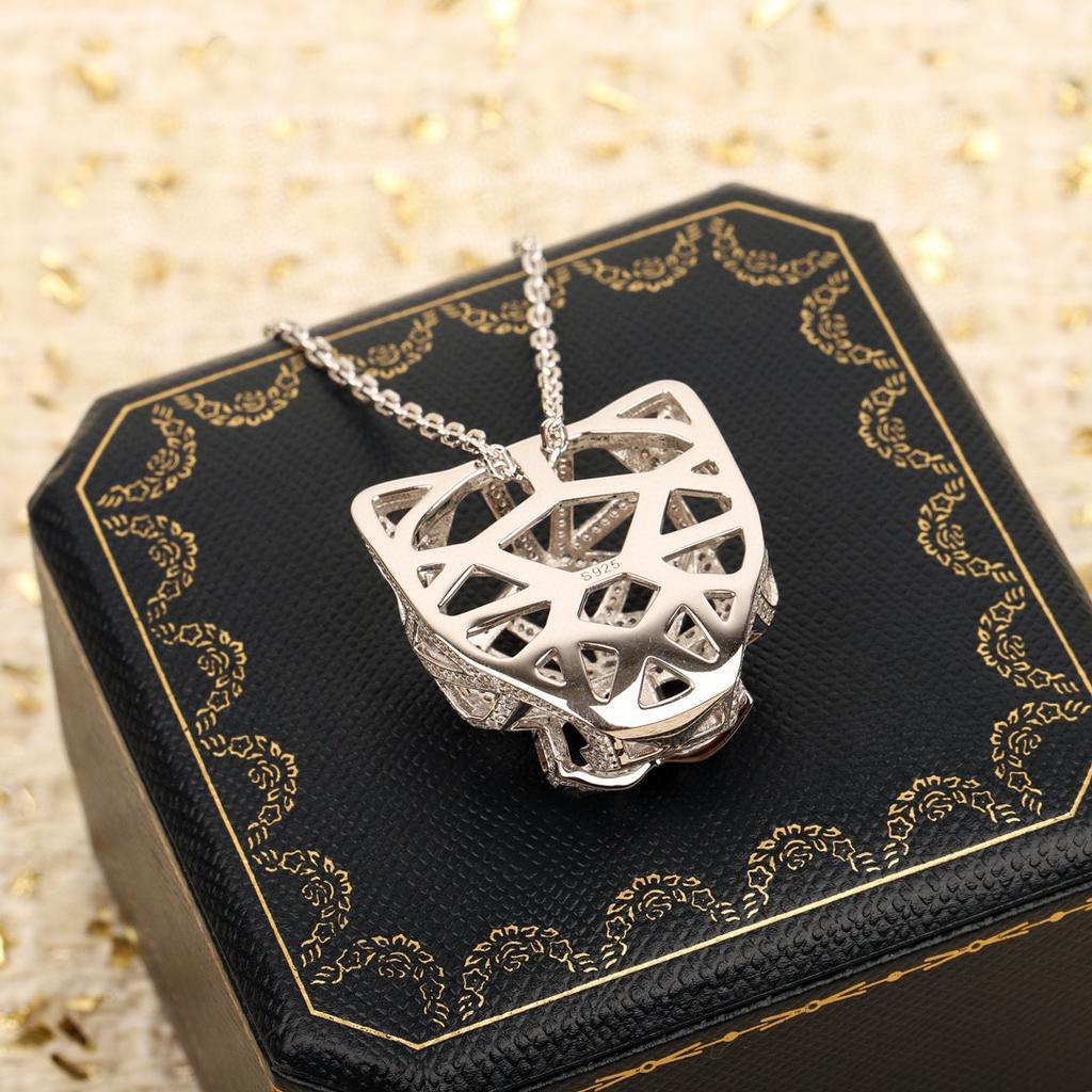 Latest Hot Brand Vintage Women's Necklace Luxury Jewelry For Women Pure 925 Silver Leopard Designer Pendant Long Chain Necklaces