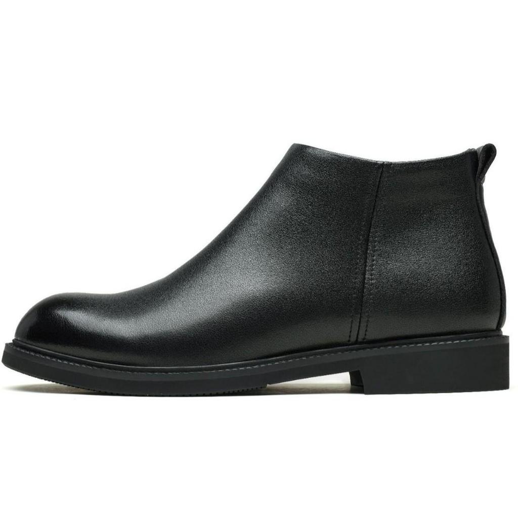 2023 Autumn/Winter Men's Genuine Leather Mid-Cut Casual Boots TB89183 - Plus Velvet, Slip-On, All-Purpose Business Style