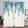 2pcs,2D Plane Printing Curtains&Window Treatment Blue Feather Durable Polyester (without Rod) Decorations Inside Use for