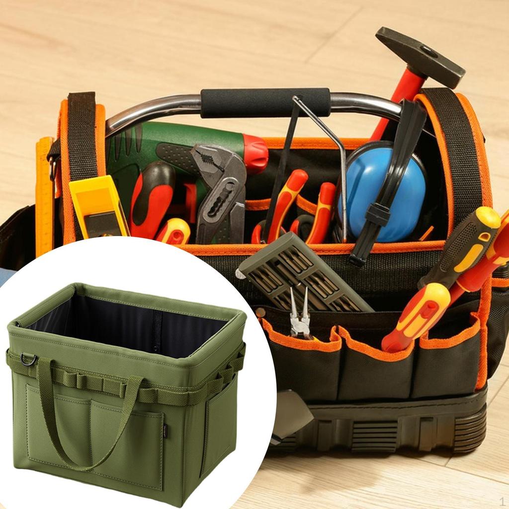 Open Top Tool Bag Tools Organizer Portable Multifunctional Heavy Duty Storage with Handle