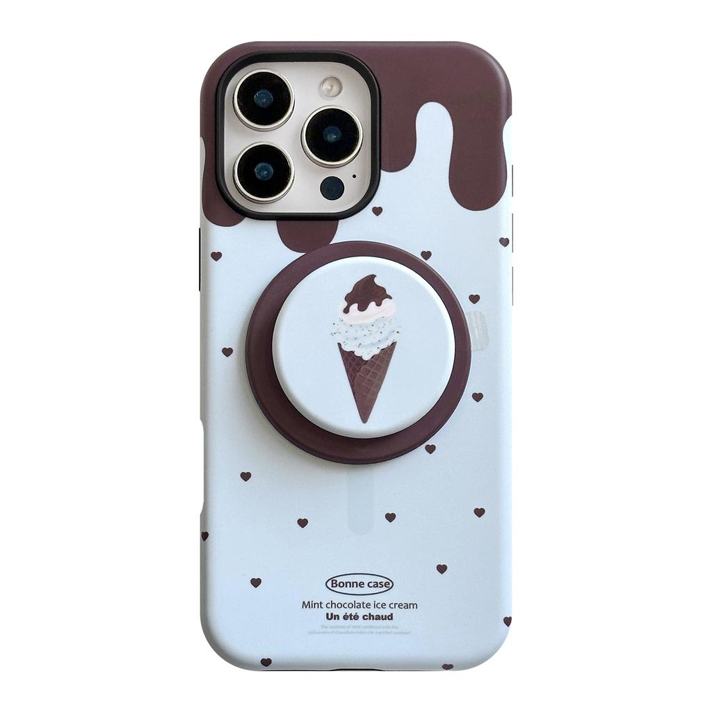 Magnetic Bracket IPhone 16promax IPhone Case 14 Suitable for 13 Philly Mint Ice Cream Summer