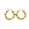 Christmas Gift Stainless Steel 18K Real PVD Gold Plating Bamboo CC Shape Hoop Earrings Waterproof Jewelry for Woman