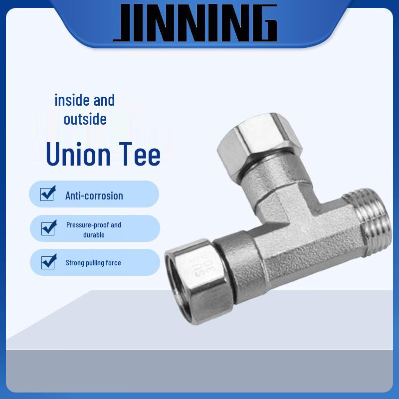 JINNING 304 Stainless Steel Live Joint Tee Fitting