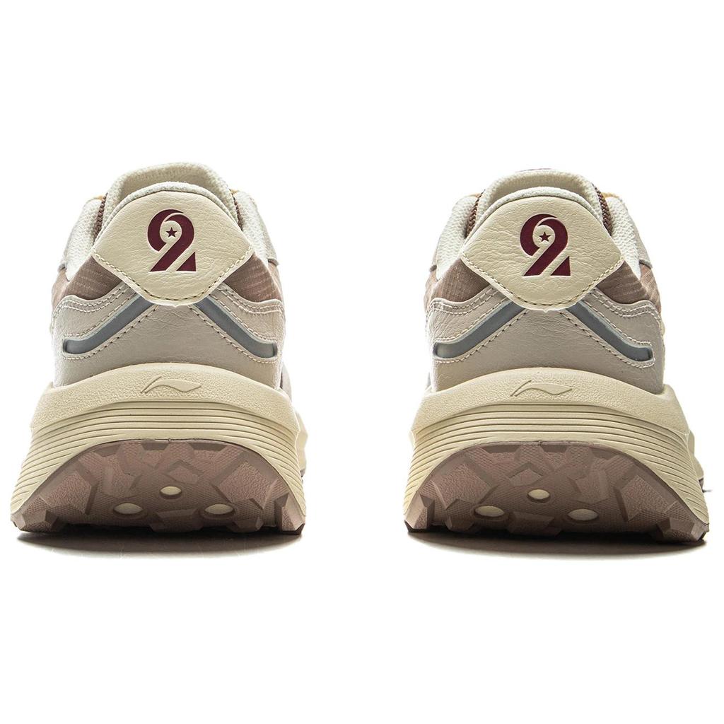 Li Ning Zheng Rong M500 Comfortable Versatile Wear Resistant Non Slip Low Top Casual Shoes Women sneaker Beige Brown AGCV056-1