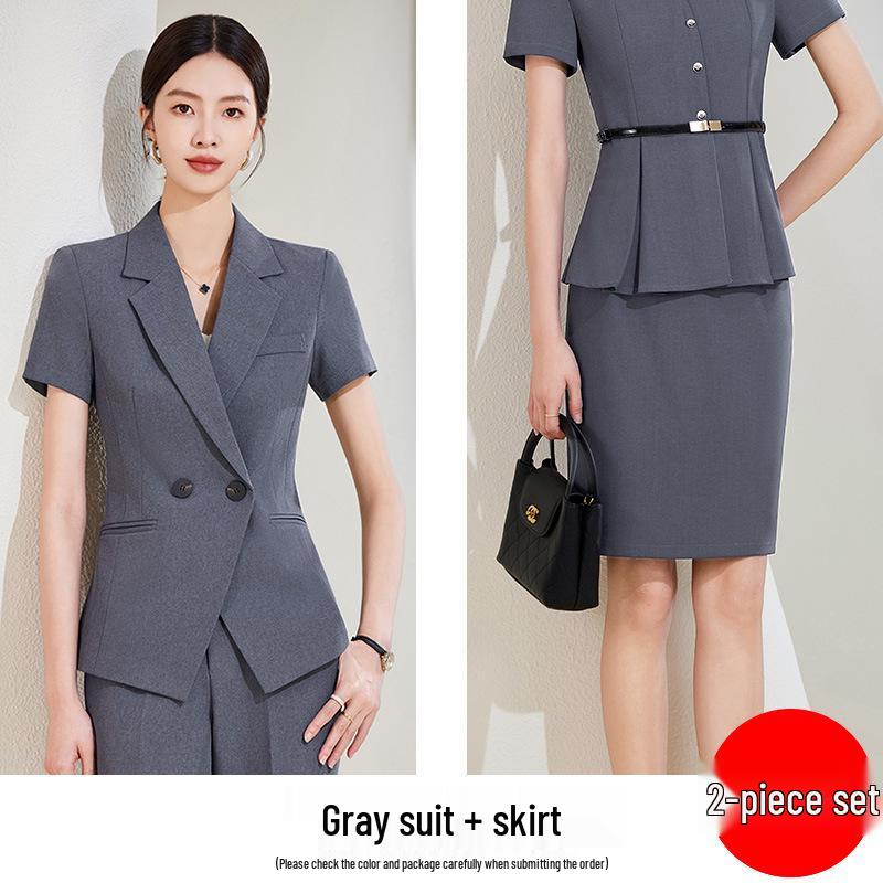 Damski garnitur blezerowy w stylu koreańskim z wyższej półki do profesjonalnego i casualowego noszenia latem