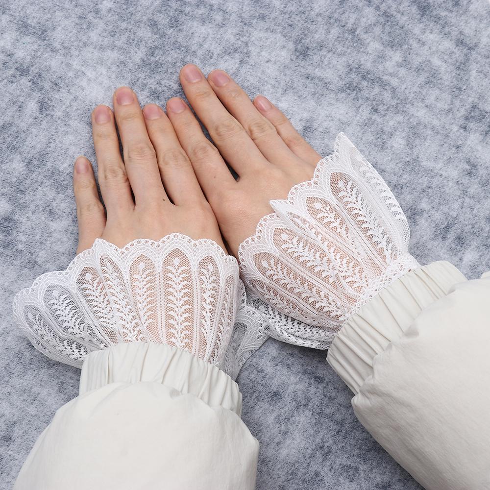 Lace Fake Cuff Organ Fake Sleeves Decorative Sleeves Pleated Wrist Fake Sleeves Wild Sweater