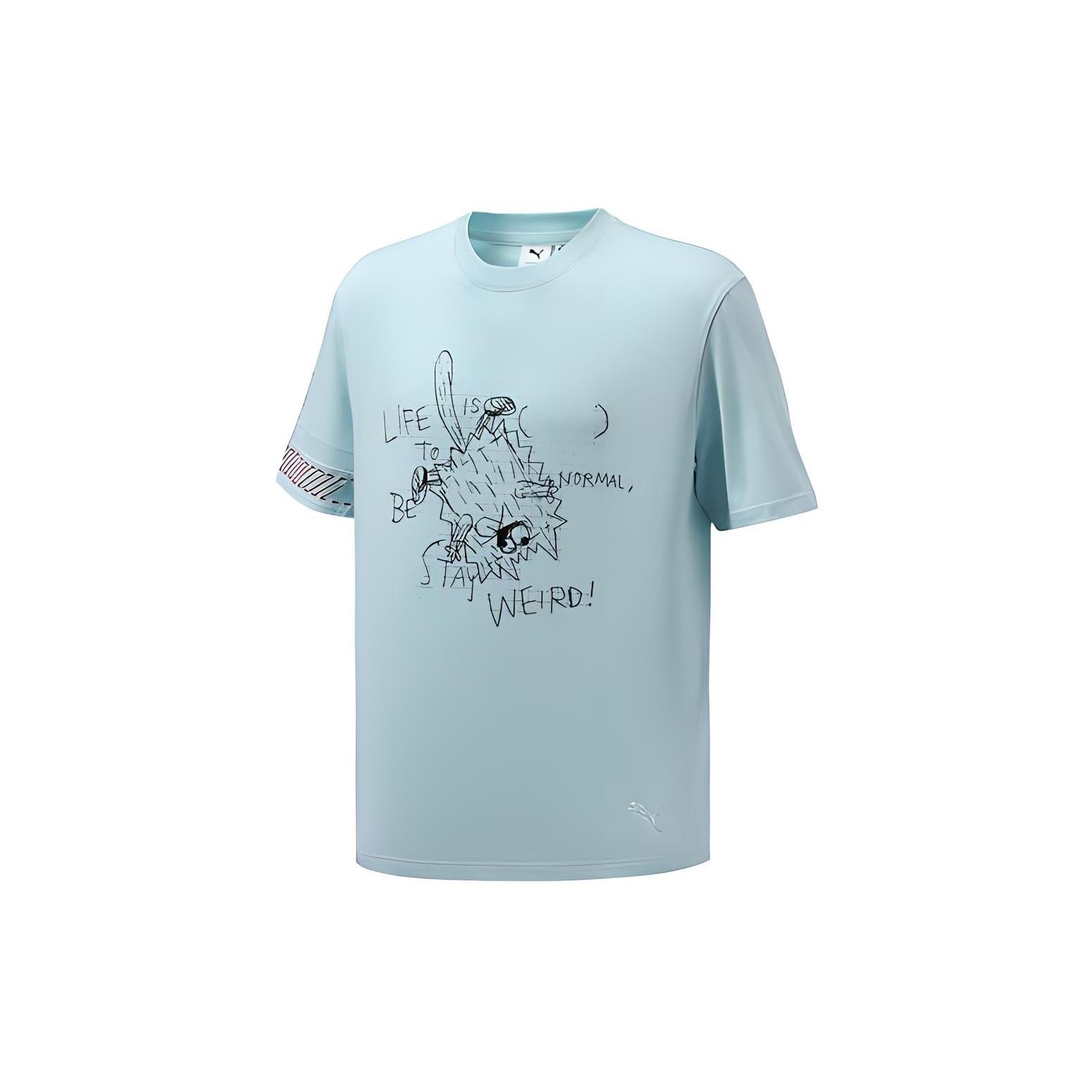 PUMA x Michael Lau Graphic Short T-Shirt Blue Black Men s 531318-50 S