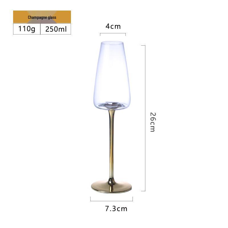 ZISIZ Elegantes Goldstiel Burgunderweinglas