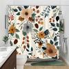 1 Piece Modern Floral Bathroom Decorative Shower Curtain, Polyester Fabric, Machine Washable, Suitable For Bathroom Decoration
