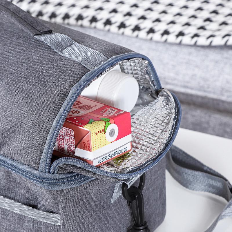 Waterproof Insulated Double-Layer Lunch Tote - Student & Office Bento Bag with Thick Aluminum Foil Lining