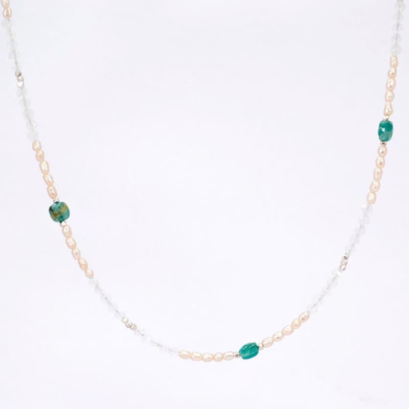 HARANG HR 48N_Malachite Moonstone Pearl Beads Necklace