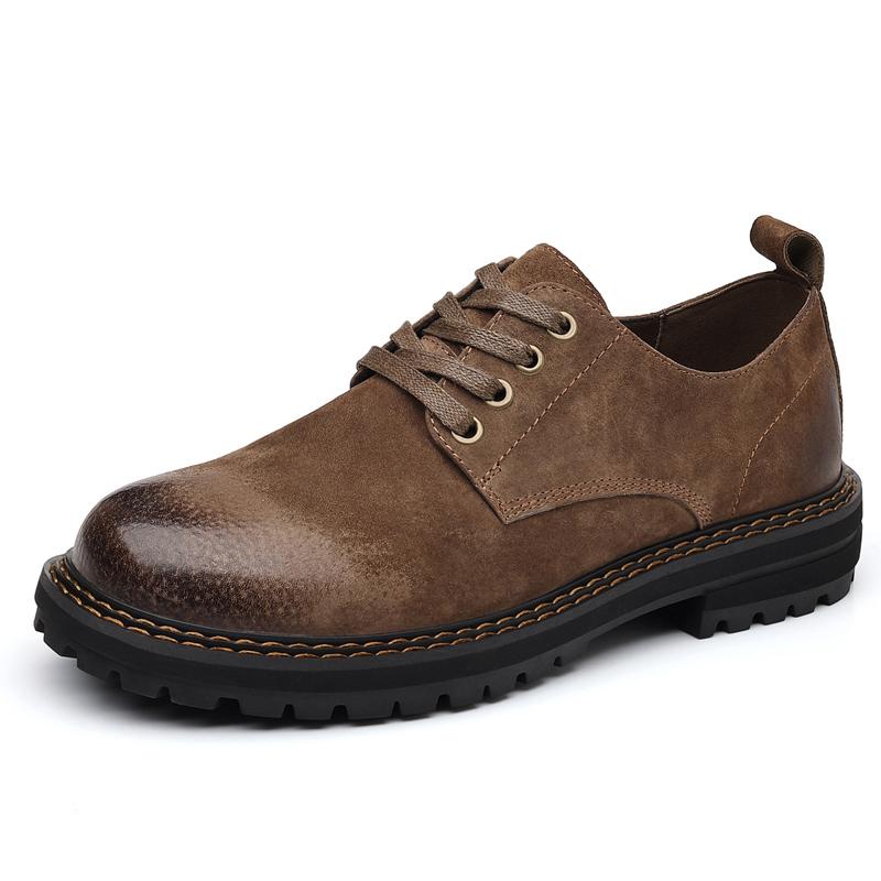 

Модная обувь дерби мужская на толстой подошве Ретро британский минималистичный стиль Офис и работа Модная молодежная обувь на шнуровке Роскошный минимализм 44 коричневый