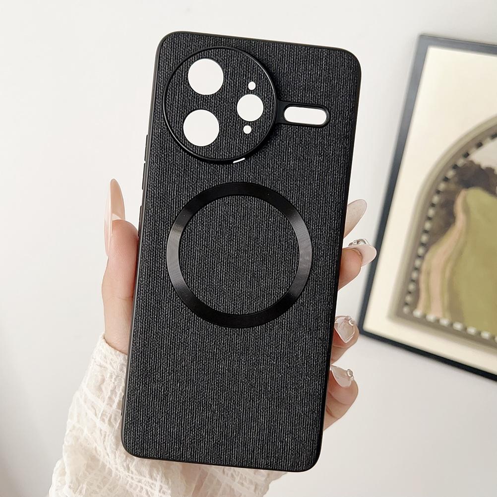 

Magsafe Magnetic Plain Leather Case For Poco F7 Ultra POCO F7 X7 Pro F6 Pro X6 Pro M6 Pro poco c75 Cloth Wireless Charging Cover Poco F7 Ultra