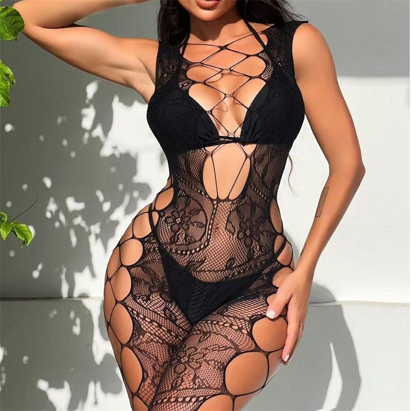 Sexy Sleepwear Babydoll Body Stockings Mesh Intimate Catsuit Wedding Night Nightgown Adult Bodysuit Sexy Bodysuit Lingerie