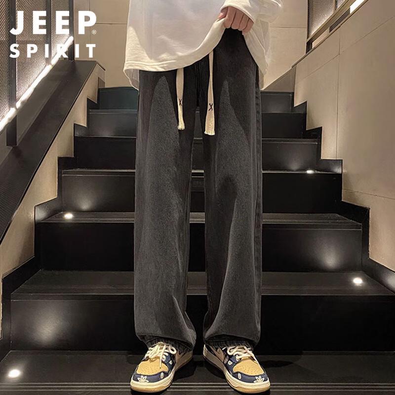 JEEP SPIRIT Men's Retro Straight-Leg Jeans