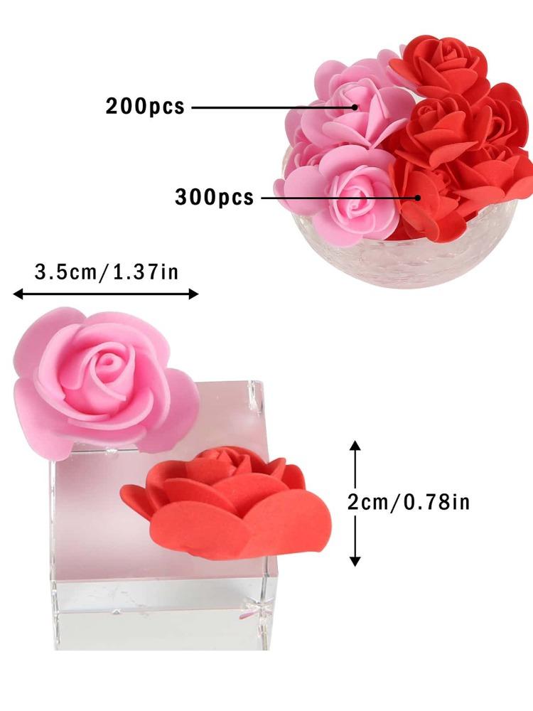 500 Pcs Valentine's Day Mini Roses for Crafts 3.5cm Flowers Artificial Roses Foam Flowers Fake Flower Heads for Baby Shower Table Wedding Decorations