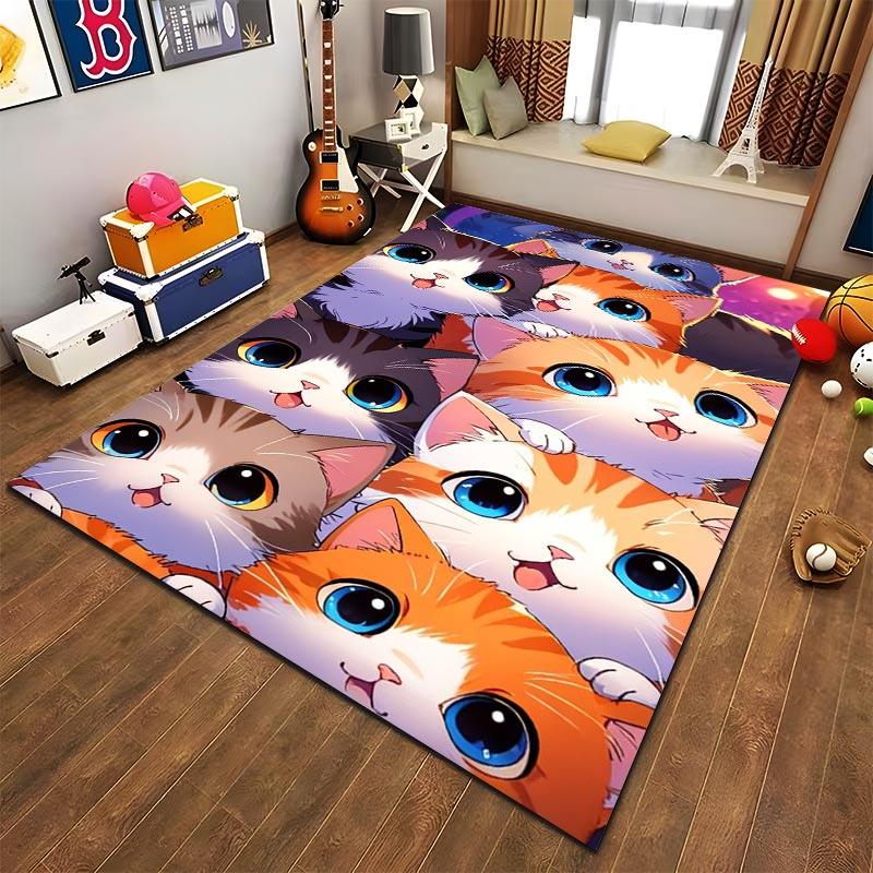 Cute Cartoon Cats Pattern Carpet for Living Room Home Decoration Suitable for Use As an Anti-slip for Living Room Bedroom Sofas