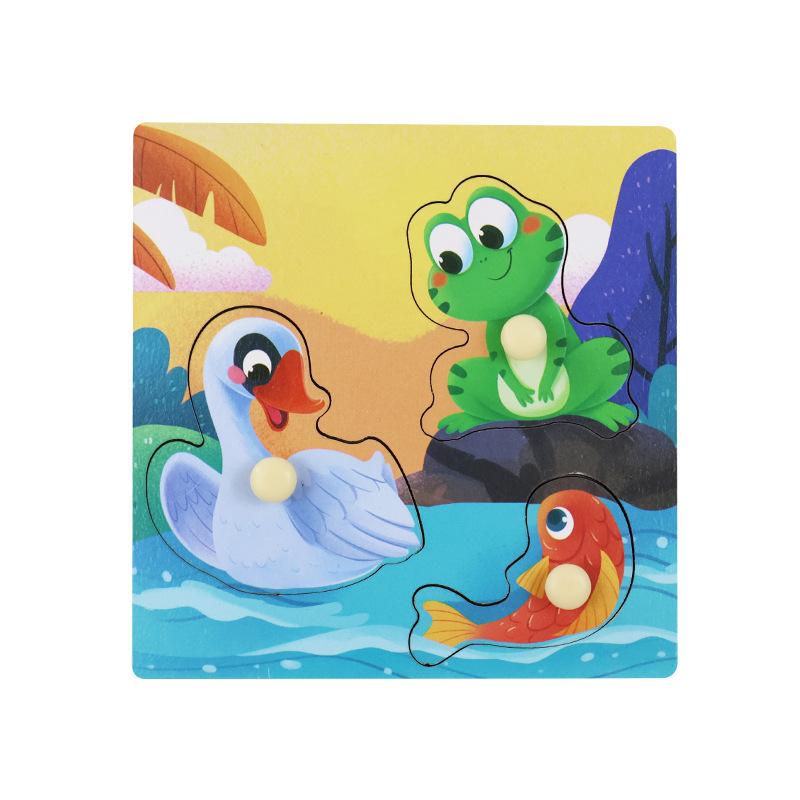 Baby Children Three-dimensional Puzzle Wooden Early Education Intellectual Puzzle Educational Toy Wooden Nails