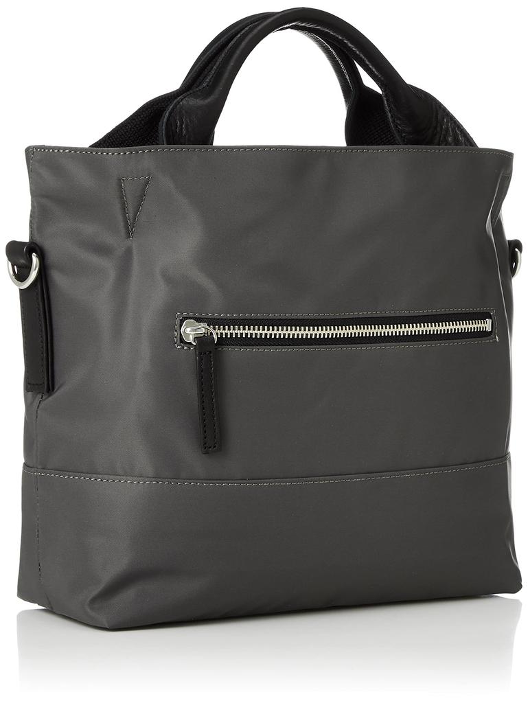 Real Mind 2-Way Shoulder Bag (220012-04) by Weilner, Made with Premium Eco-Friendly Cowhide and Eco-Nylon, Light Gray, for Women