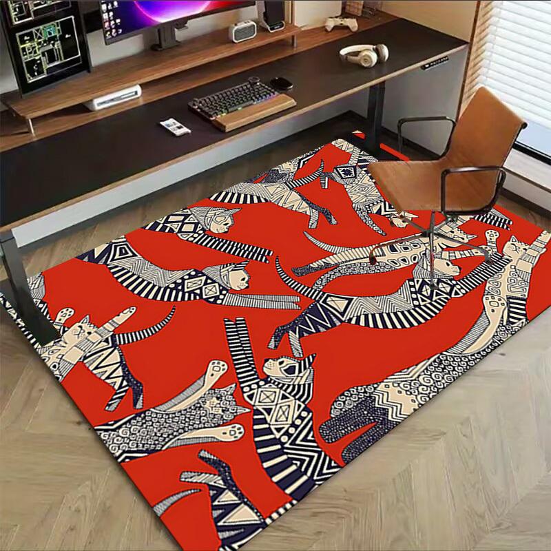 1PC Cats Pattern Extra Large Non Slip Floor Carpet, Office, Family, Studio Large Area Rug Indoor Rugs, Bold Statement Piece