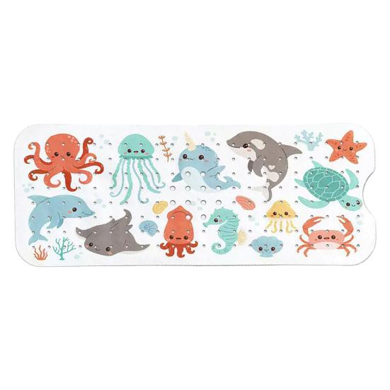 Bath Mat with Drainage Holes, Anti-Slip Texture Foot Massage Mat, Food-Grade PVC Material Suction Cups Bathtub Mat