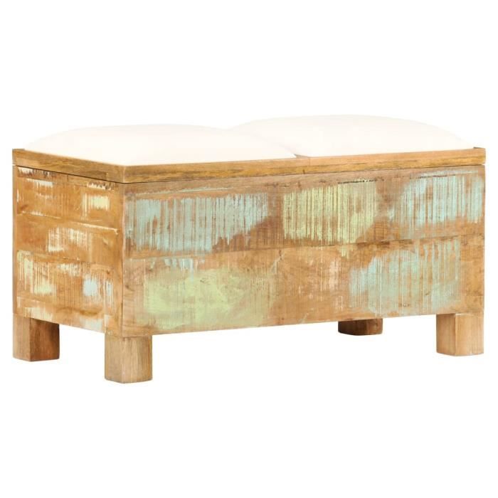 VidaXL Banc de rangement Bois massif recyclé 80 x 40 x 40 cm