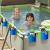 3-Piece No-Drill Wall-Mounted Pool Rack, Outdoor Storage & Beverage Beer Cup Holder for Poolside