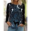 Christmas Cute Cat Women's Long Sleeve T-Shirt Autumn Animal Clothing Holiday Fashion Party T-Shirt
