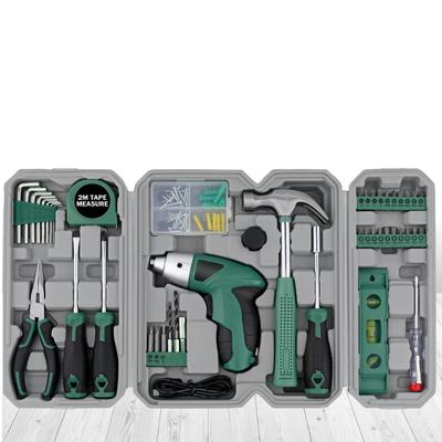 46 Pieces 4V Electric Screwdriver Set, Cordless Lithium Battery Drill & Electric Tool Kit for Household Use
