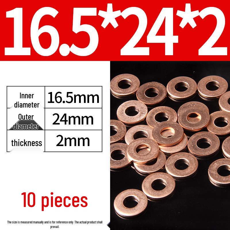 2mm Pure Red Copper Sealing Ring Marine Instrument Flat Washer