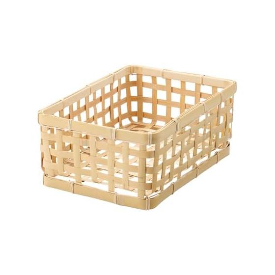 Корзина плетёная из бамбука MUJI, натуральная, примерно Ширина 21 x Глубина 30 x Высота 12 см MDC77A2S