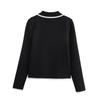 2025 Frühling Damen Colorblock-Besatz Umlegekragen Langarm Slim Strick-Cardigan