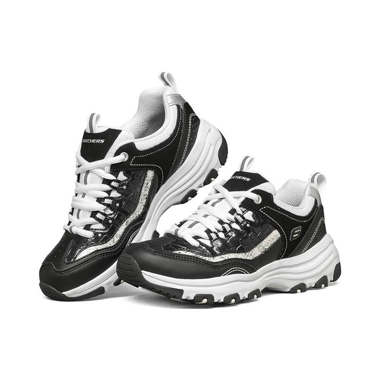 Skechers I Conik Cushioning Breathable Low top Running Shoes Women's Black White 8730041-BKW