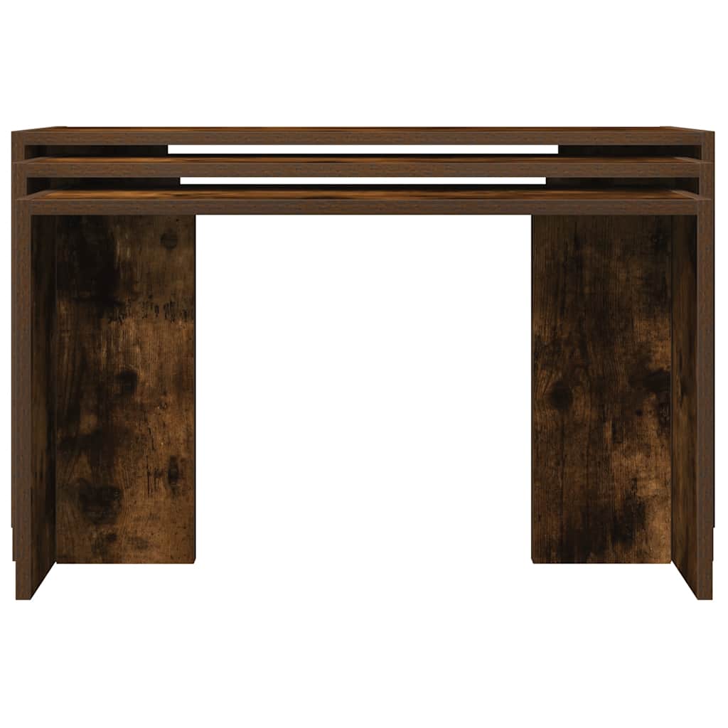 Nesting Tables 3 Pcs Smoked Oak Engineered Wood