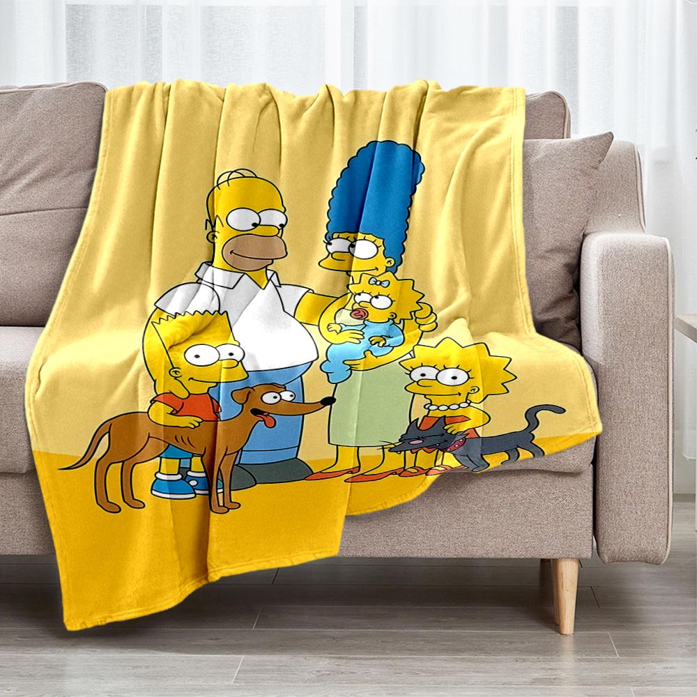 The Simpsons Theme Printed Blanket - Perfect for Couch, Bed, Travel & Outdoor Use | Machine Washable, Cozy & Durable.