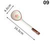 Kawaii Flower Ceramic Soup Spoon Cute Korean Ice Cream Hand Painted Coffee Dessert Long Handle Spoon Kitchen Accessories