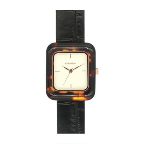 

Kalanchoe Square Acetate Bezel Watch H05022A-1 BK Women s Black