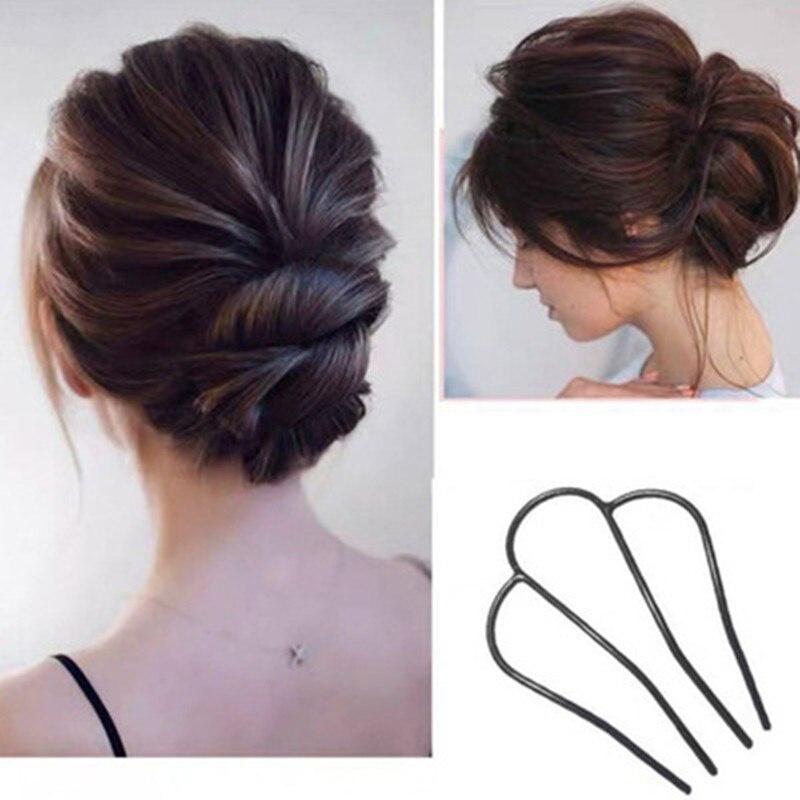 

1 шт. Горячая черная U-образная заколка для волос с шарообразной головкой, ленивая ручная щетка для укладки волос для инвалидов, вечеринка, инструменты для укладки