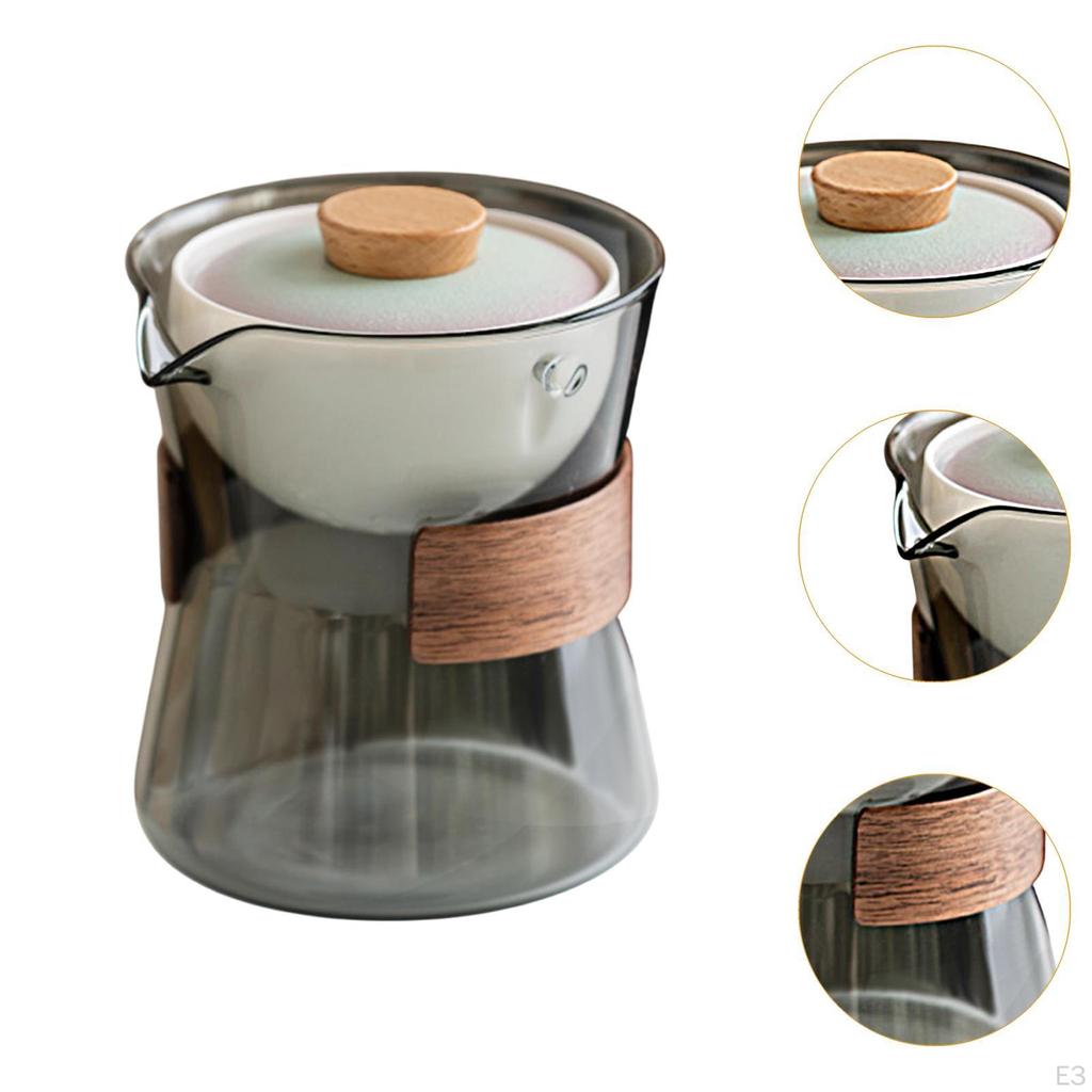 Glass Teapot Blooming & Loose Leaf Dinnerware Removable Portable Tea Kettle Gong Fu