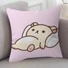 Anime Rilakkuma Cartoon Series Square Pillowcase Soft Waist Sofa Cushion Cover Bedroom Room Pillowcase